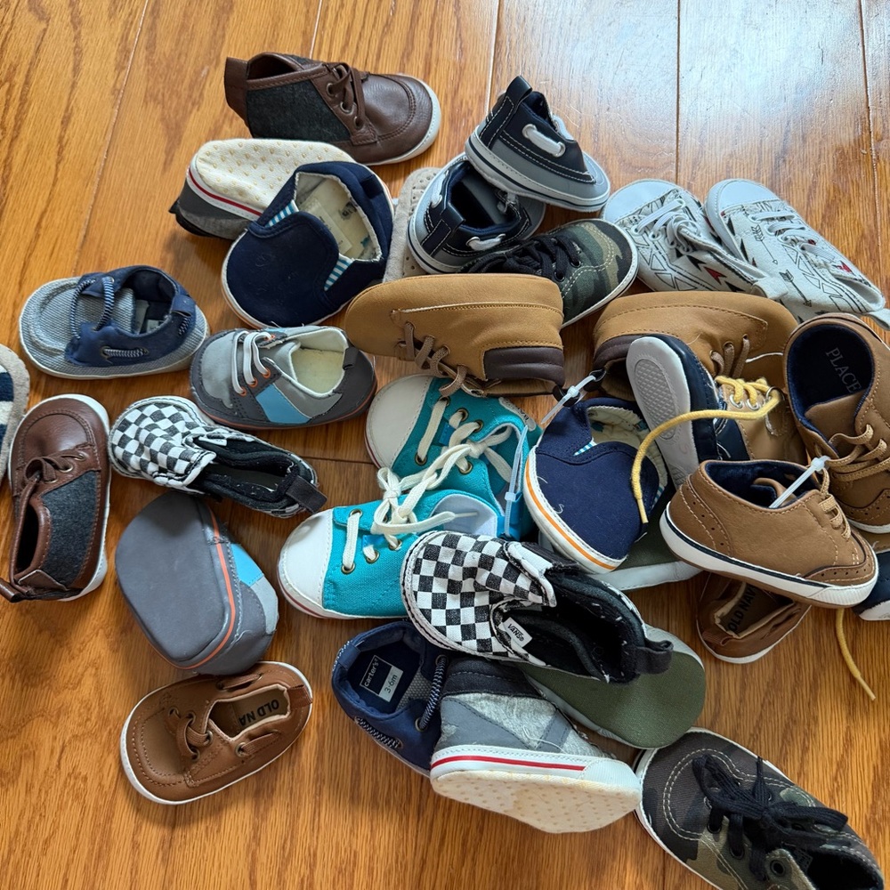 Huge lot baby boy kids Vans Kids Black & White Checkered Slip-On Sneakers shoes - Picture 3 of 7
